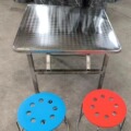 不锈钢桌可折叠桌长方形工作台圆桌餐饮摆摊商用正方形餐饮烧烤