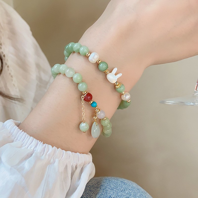 Pequeño Libro Rojo misma pulsera de cuentas de cristal nuevo estilo chino pulsera de temperamento personalizado temperamento femenino pulsera de estilo literario al por mayor