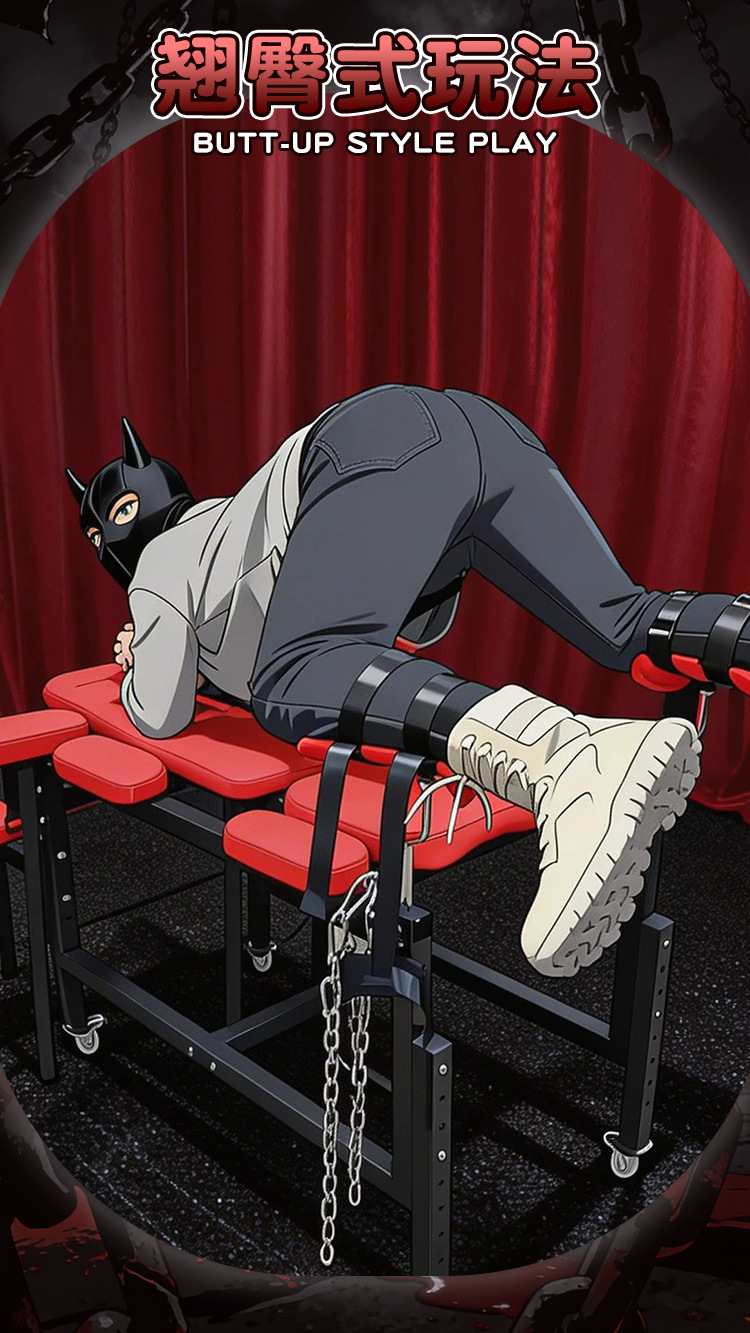 SM-御王座plus Bondage Restraint Chair for Couples, Iron Frame with Tech Fabric — detail image 15