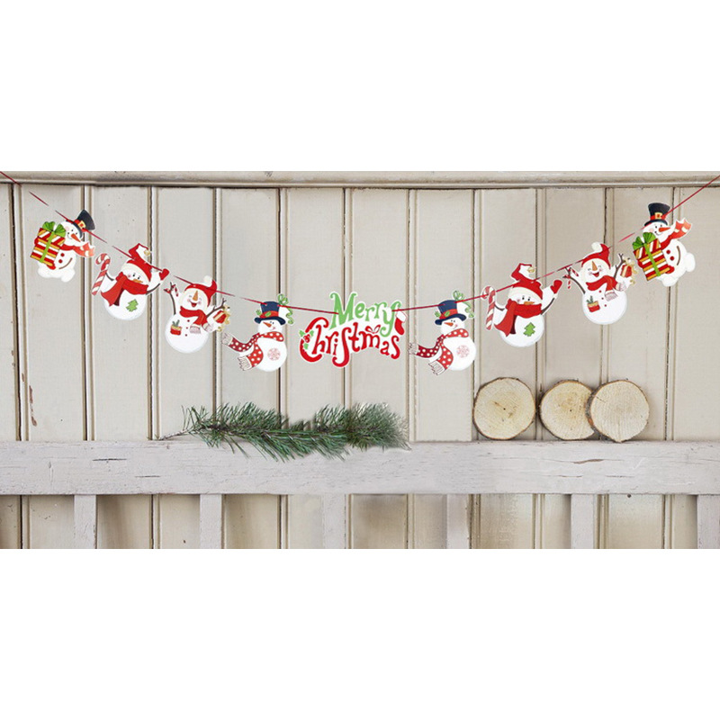 Banderas navideñas transfronterizas en stock, 24 tipos de banderas de dibujos animados, decoraciones navideñas al por mayor de fabricantes, admiten pedidos de lotes mixtos.