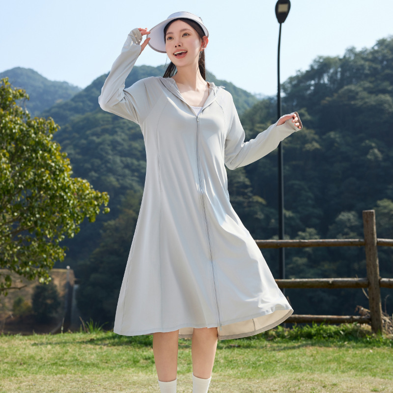女性用日焼け止め服、夏の紫外線防止、つばの長い全身UPF50+アイスシルク通気性日焼け止め服、屋外用|undefined
