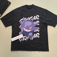 TKPA Harajuku street fashion brand vintage T-shirt dark cartoon printed wash water made of old cotton short-sleeved T-shirt men loose