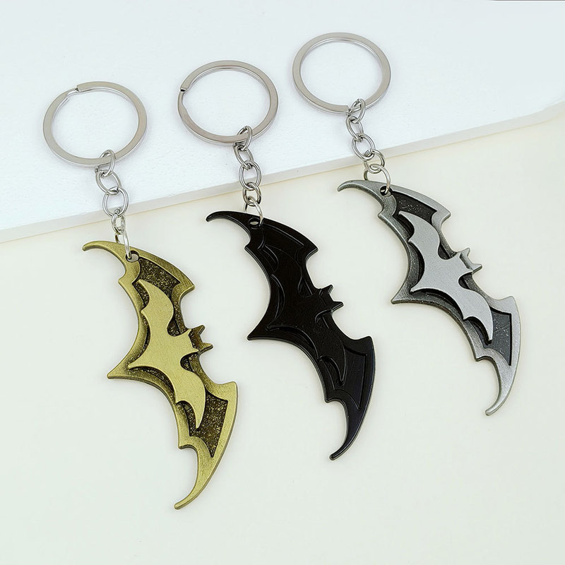Batman Cartoon Keychain Internet Celebrity Creative Accessories Wholesale Alloy Car Key Die-Casting