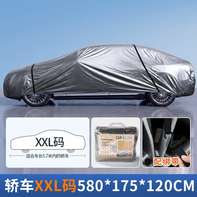 Car clothing | sunshade - silver-gray-xxl-size-for-cars-includes-fastening-strap