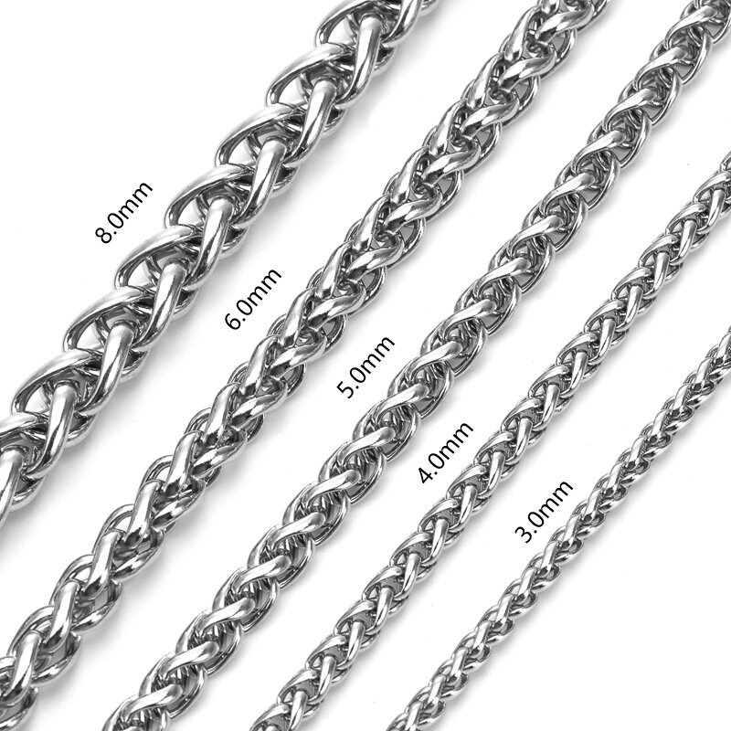 Stainless Steel Chain Necklace Fashion Simple Versatile DIY Titanium Steel Plain Chain Basket Chain Fade-Resistant Pendant Accessory Chain