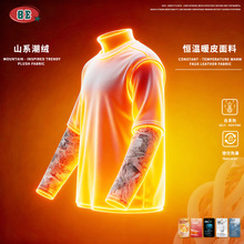 BE男装|2025秋季欧美潮牌复古喷色迷彩撞色假两件宽松长袖T恤男潮