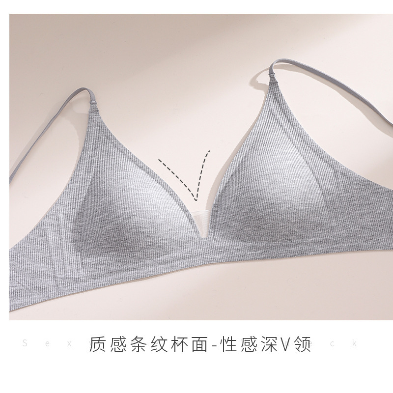 原版细肩带法式三角杯文胸2025新款热卖款小胸聚拢无钢圈舒适内衣|undefined