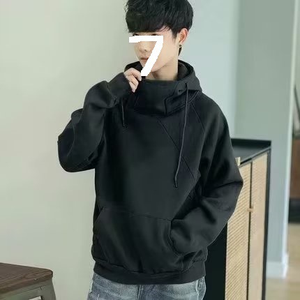 국경 간 가을과 겨울 새로운 남성 스웨트 셔츠 후드 루즈 기모 따뜻한 탑 하이 칼라 커플 트렌디 코트