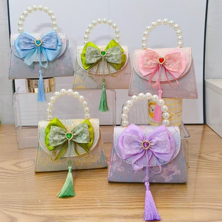 Bolso de hombro para niños caliente exquisito antiguo bolso de cambio para chicas lindas princesas al aire libre bolso de perlas casuales