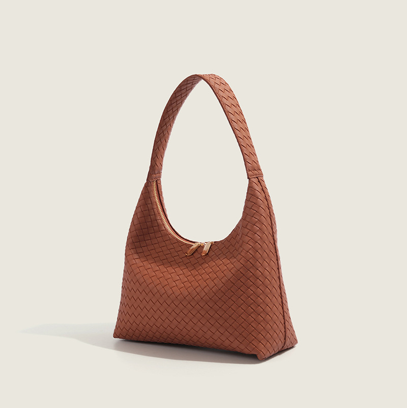 Korean Style New Woven Large Capacity Tote Bag Women's Shoulder Underarm Bag Fashion Versatile Luxury Handbag For Commuting - Thumbnail 3