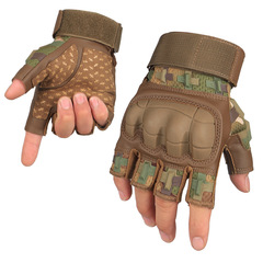 New Half Finger Tactical Gloves for Military Enthusiasts Outdoor Sports Cycling Mountaineering Anti-Slip Wear-Resistant Special Forces Hard Shell Gloves for Men