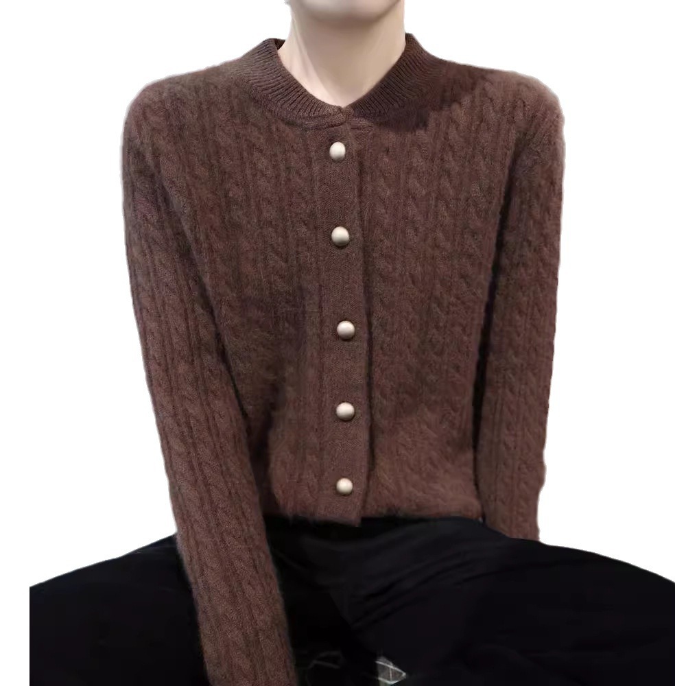 Demi-season woolen cardigan
