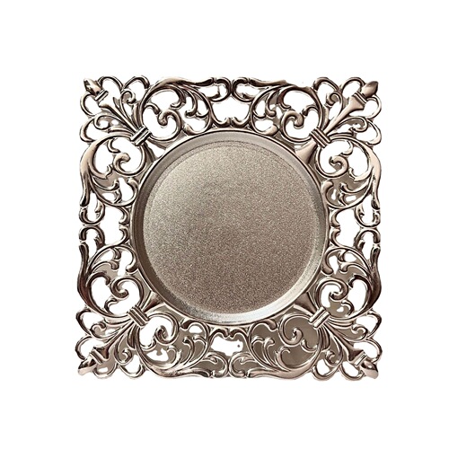 New small square plate, high-looking fruit plate, lace support, European and American banquet plate mat, decorative retro wedding banquet plate