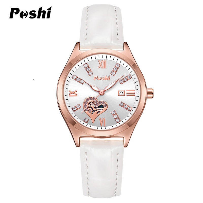 Reloj transfronterizo europeo y americano de moda blanco para mujer, simple, ligero, de lujo, impermeable y elegante, reloj femenino