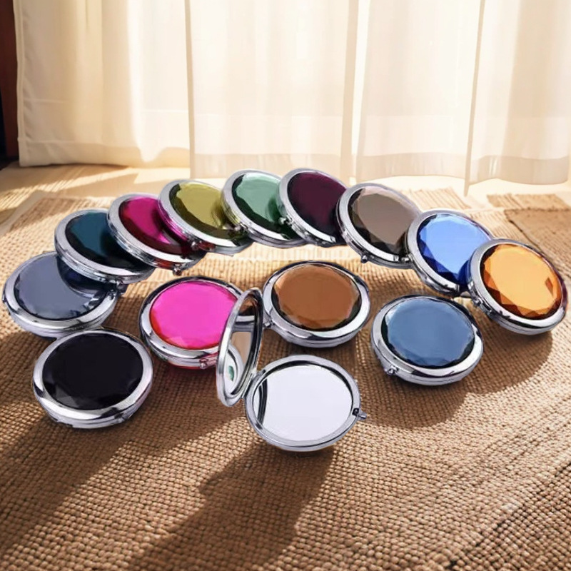 Espejo de maquillaje plegable de cristal espejo de maquillaje de metal pequeño espejo pequeño portátil pequeño regalo de regalo espejo de maquillaje palabras grabadas