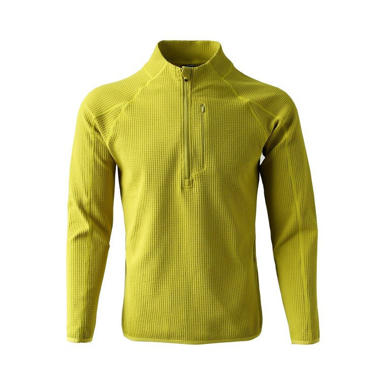 Lightweight waffle fabric heavy-duty men's skin-friendly breathable spring and autumn sports casual three-dimensional cut half-zip sweatshirt Lightweight waffle fabric heavy-duty men's skin-friendly breathable spring and autumn sports casual three-dimensional cut half-zip sweatshirt