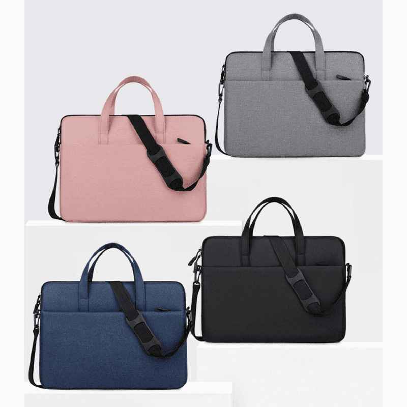 Cross-Border Logo New Style Computer Bag MacBook Portable Laptop Bag Solid Color Business Commuter Shoulder Crossbody Bag Cross-Border Logo New Style Computer Bag MacBook Portable Laptop Bag Solid Color Business Commuter Shoulder Crossbody Bag