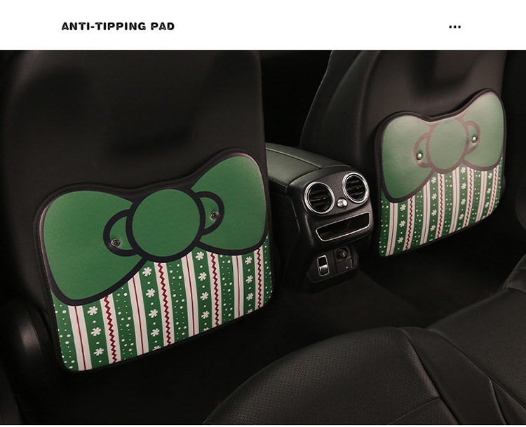 Car Anti-Kick Mat Christmas Striped Anti-Kick Mat Children's Chair Back Anti-Dirt Mat Rear Seat Anti-Kick and Anti-Scratch Mat