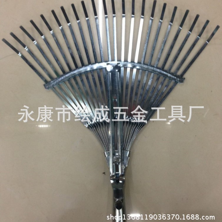 厂家直销22齿镀锌活动草耙园林工具树叶耙可伸缩枯叶耙落叶