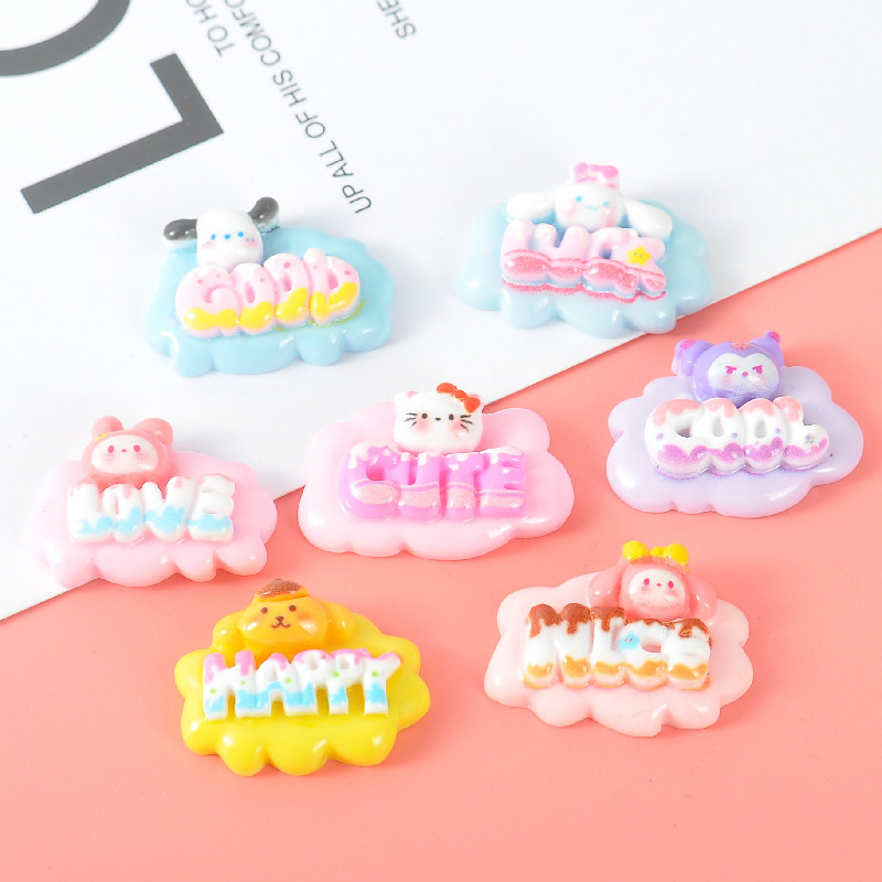 귀여운 만화 동물 접시 DIY 크림 접착제 휴대 전화 케이스 신발 버클 머리핀 브로치 수지 보석 액세서리 도매
