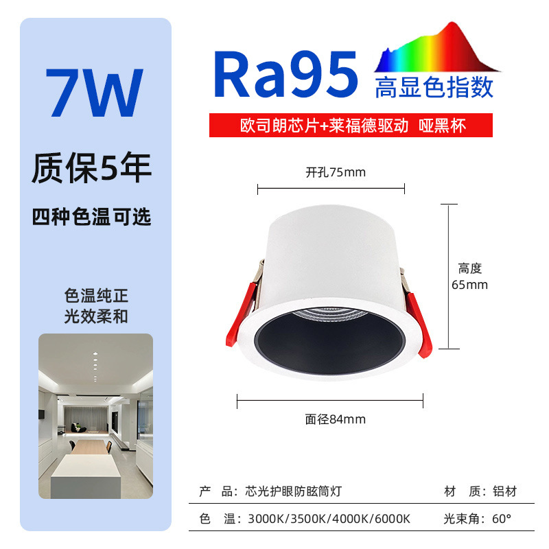 7w matte black 75 openings