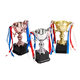 Department ribbon metal trophy basketball football match student match gold silver bronze trophy lettering printing gold