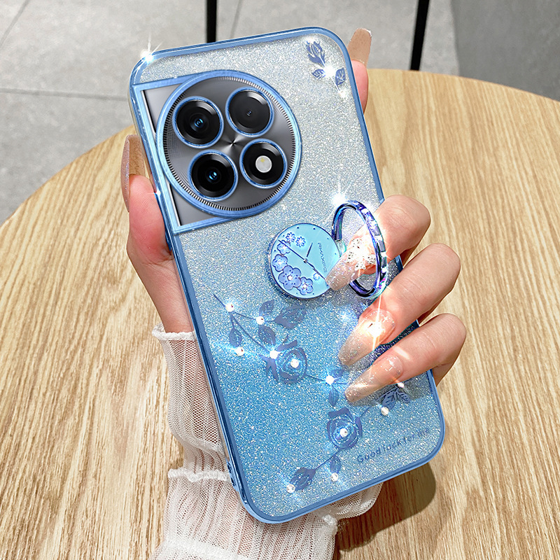Gradient Immortal Flower Bracket Lanyard Anti-fall Advanced Sense Protective Cover for One Plus One ACE3V/1 9R Mobile Phone Case