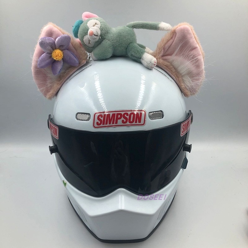 Helmet Decoration Cat Ear Doll Lina Belle Motorcycle Electric Vehicle Motorcycle Ski Helmet Half Helmet Full Helmet Accessories