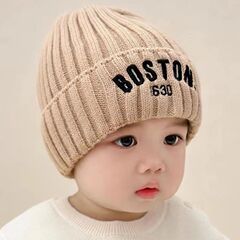儿童秋冬韩版ins字母男童女童针织毛线帽 冬季保暖宝宝套头帽子潮