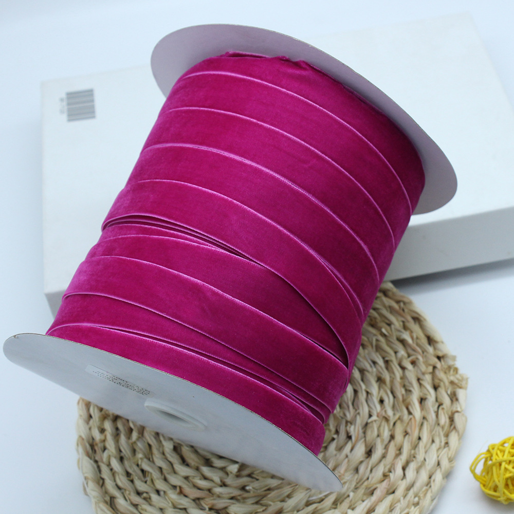 2cm unilateral banda de flocado ropa hecha a mano DIY accesorios, regalo de pastel embalaje de seda de terciopelo