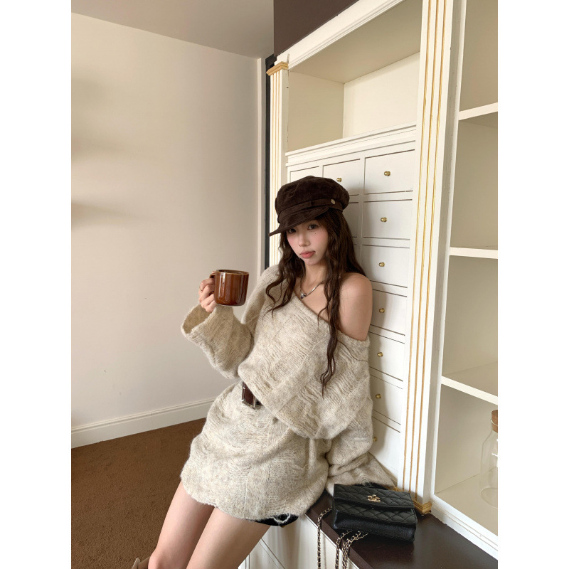 秋季美拉德辣妹薄款短袖设计常规百搭长袖毛针织衫女|undefined