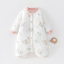 男女宝宝夹棉连体衣睡袍婴儿40克睡袋春秋儿童冬季防踢被保暖睡衣
