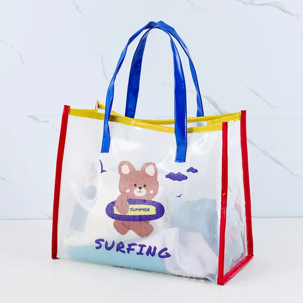 Beach bag cute cartoon waterproof handbag winter bathroom summer swimming pool storage bag PVC children portable swimming bag