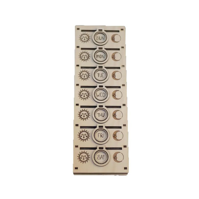 跨境 Pill Organizer 7天早晚药丸整理盒木质工艺品摆件节日礼物|undefined
