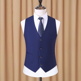Foreign Trade Men's Suit Vest Korean-style Slim-fit Suit Spring and Autumn Thin Business Casual Dress Professional Vest Best Man