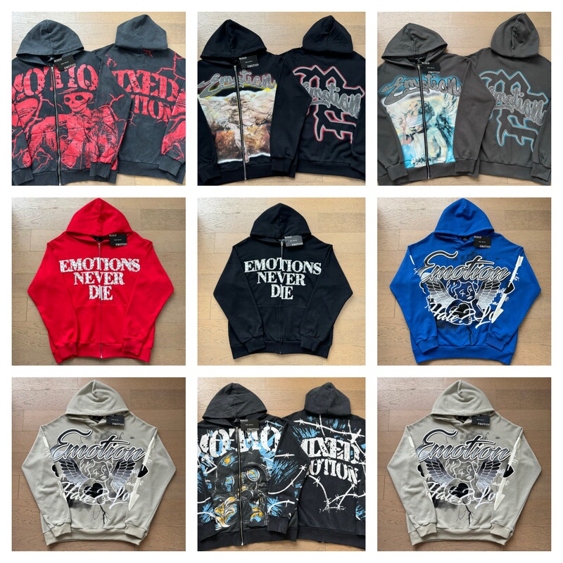 Foreign Trade Mix-Emo Cartoon Long-Sleeve and Short-Sleeve Loose-Fitting Trendy Alien Octopus Rhinestone Print Unisex Style