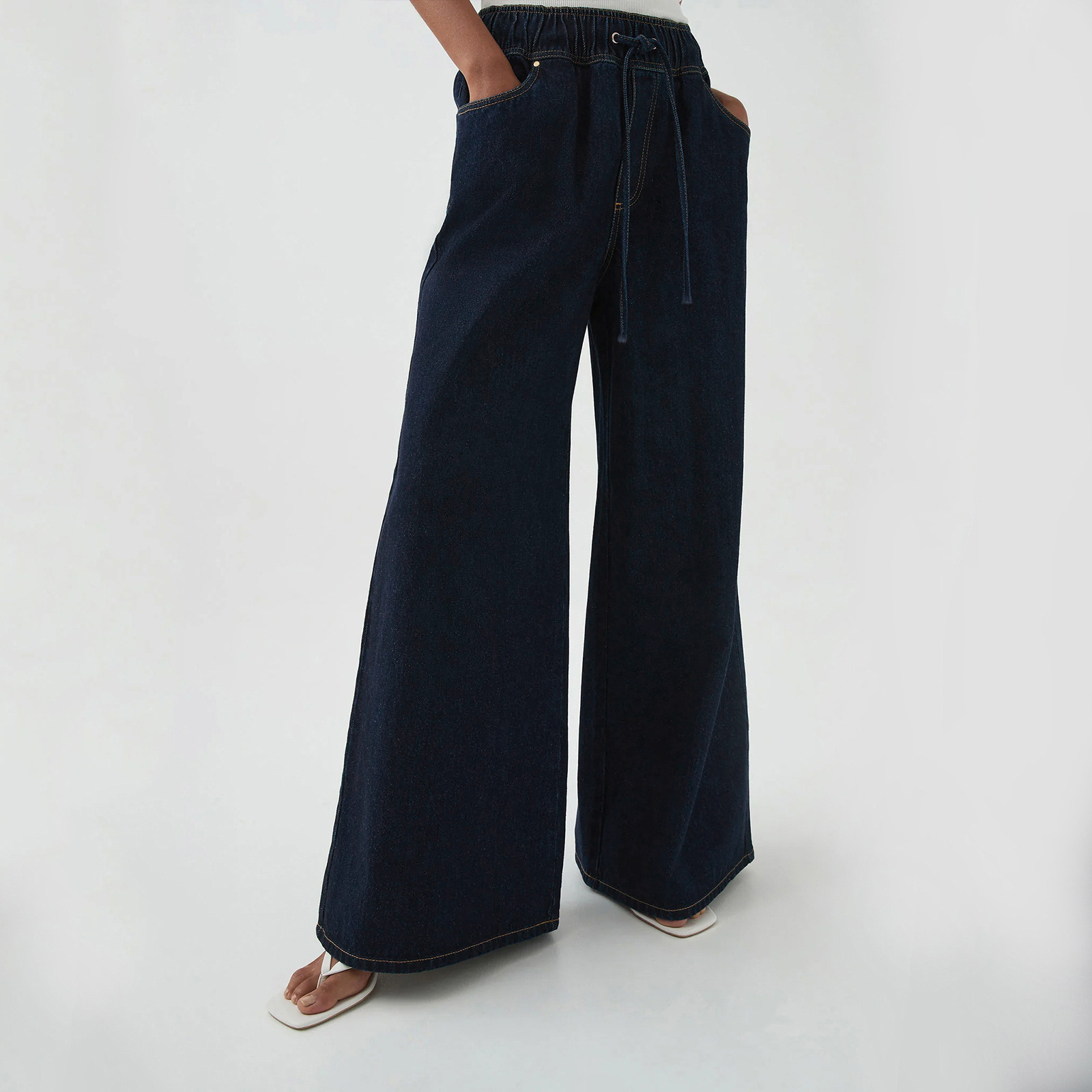 Jeans Rectos para Mujer de Mezclilla con Corte Recto, Sin Elasticidad image 8