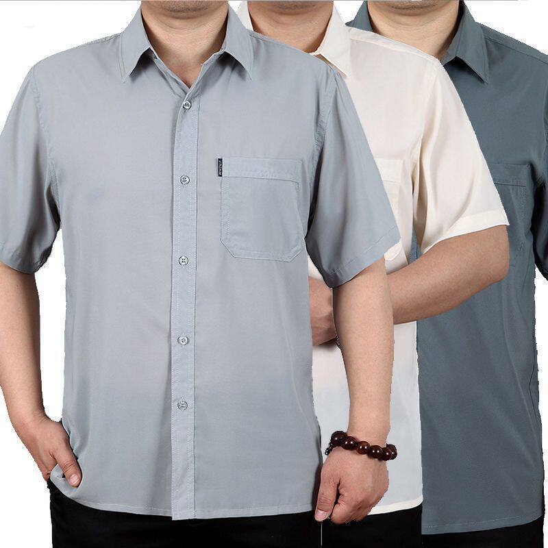 Shirts for Middle-Aged and Elderly Men, Short-Sleeved and Long-Sleeved, Summer Shirts, Lightweight Cardigans, Oversized Sizes