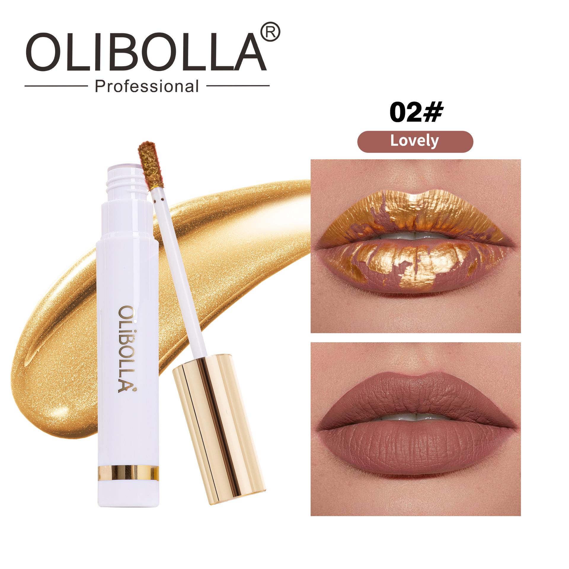 Mascarilla labial transfronteriza de oro 24K, brillo labial peel-off, color de larga duración, no se pega a la taza, esmalte labial peel-off.
