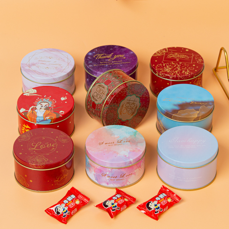 New circular pamura iron candy box printing trumpet small chocolate…
