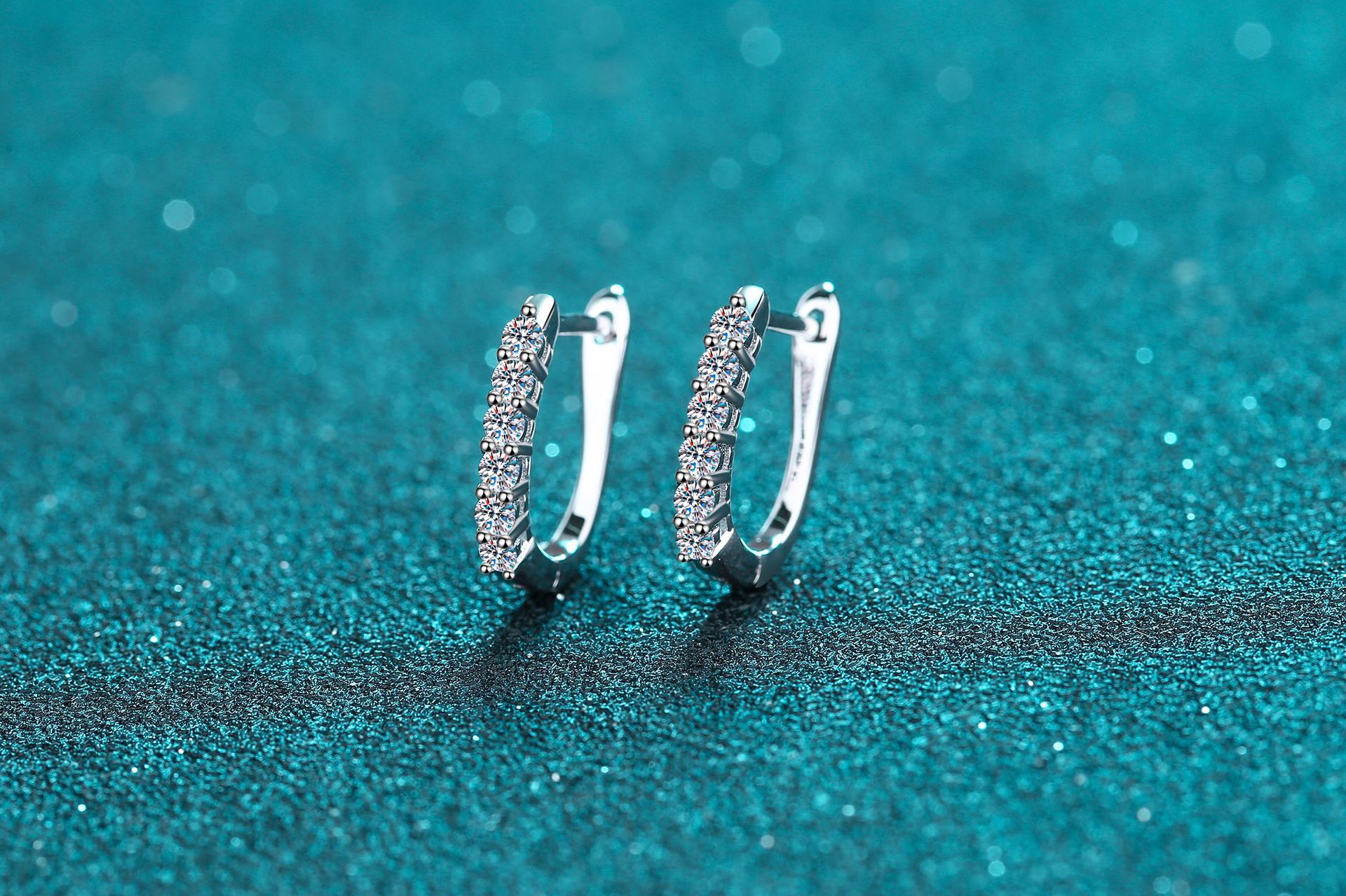 Earrings Classification 1 Pair 925 Sterling Silver Moissanite U Shape Earrings