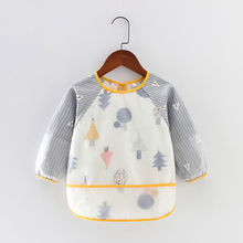 儿童吃饭罩衣宝宝防水长袖反穿衣婴儿纯棉防脏围兜男女孩饭兜外穿