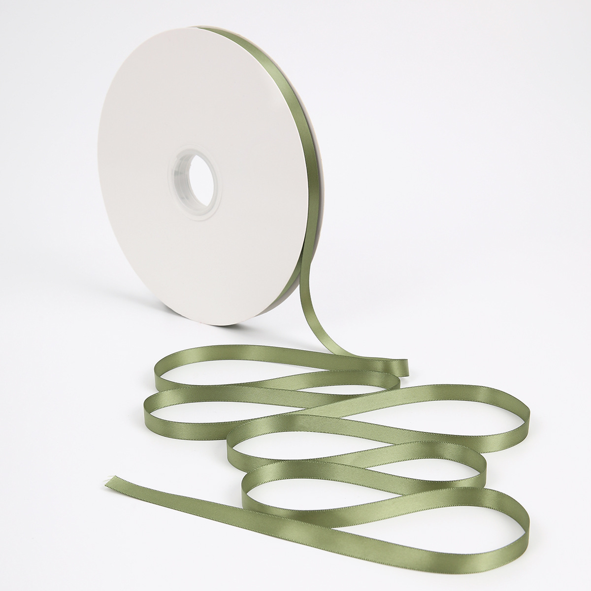 Floristería de 1cm Cinta de poliéster de doble cara al por mayor Cinta de color sólido Material de embalaje de flores Hornear ramo de flores Cinta
