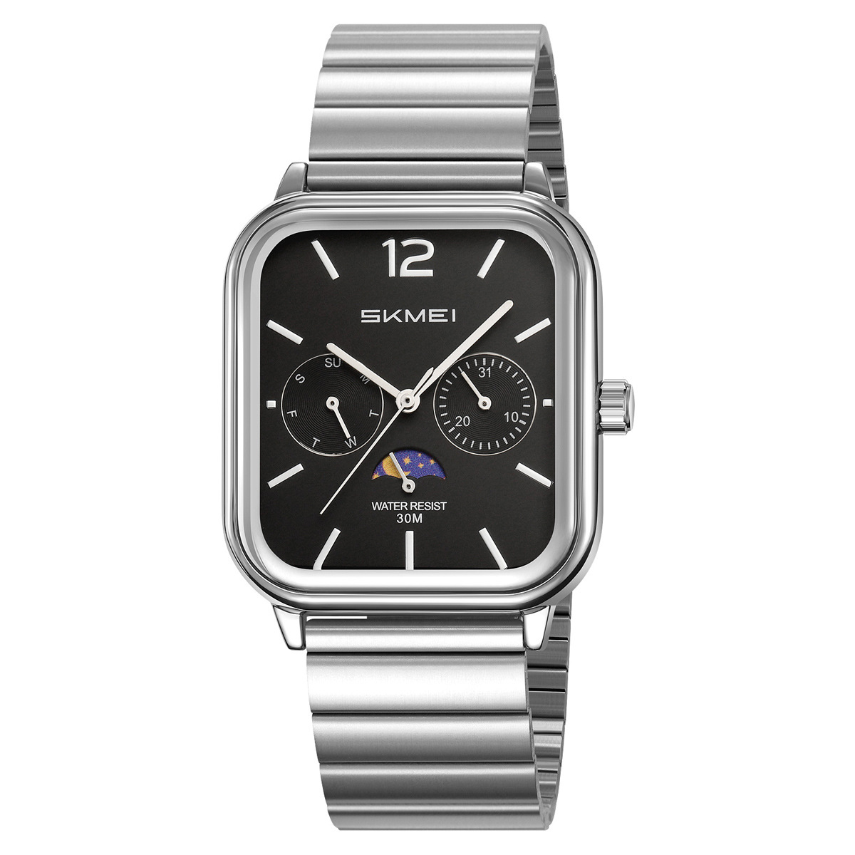 Momento calendario de cuarzo relojes de acero impermeable relojes de negocios al por mayor transfronterizos regalos personalizados fábrica de fuente