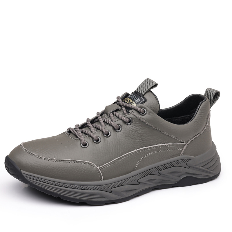 Invierno de cuero de vaca nuevo hombre zapatos de algodón y zapatos deportivos de lana baja zapatos casuales zapatos cálidos para hombres zapatos