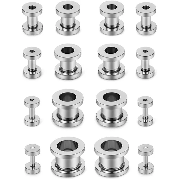 Titanium Steel Trendy Punk Hollow Cylindrical Ear Expansion Ear Jewelry Stainless Steel Wheeled Ear Jewelry Manufacturer Specializes in Sales