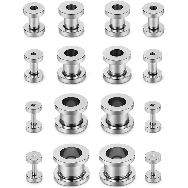 钛钢潮流朋克空心圆柱耳扩耳廓大耳洞饰品不锈钢轮式耳廓厂家专销