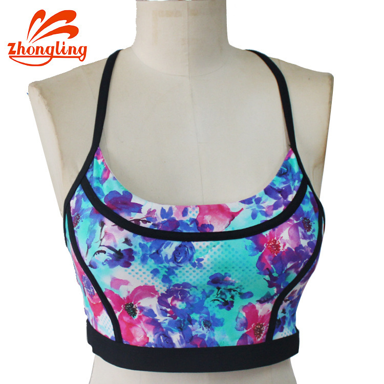 Fashion Printed Sports Bra, Yoga Bra, Fitness Wear Top, Sports Back Running Wear, Yoga Vest