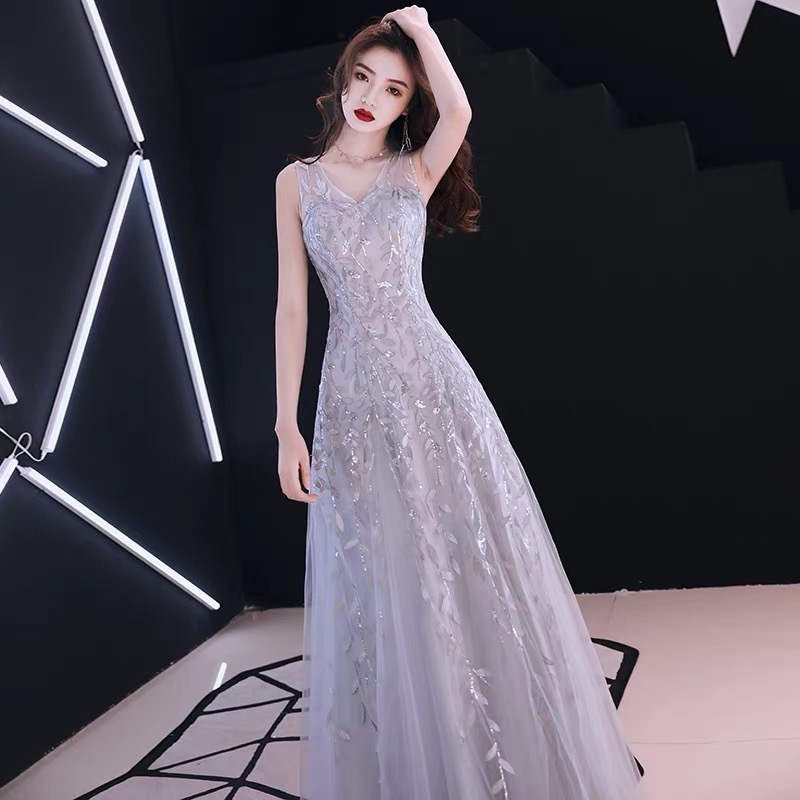 Elegant Sequin Evening Gown for Formal Events, Engagements, Debutante Balls, Vocal Music Exams, Hosts, and Students