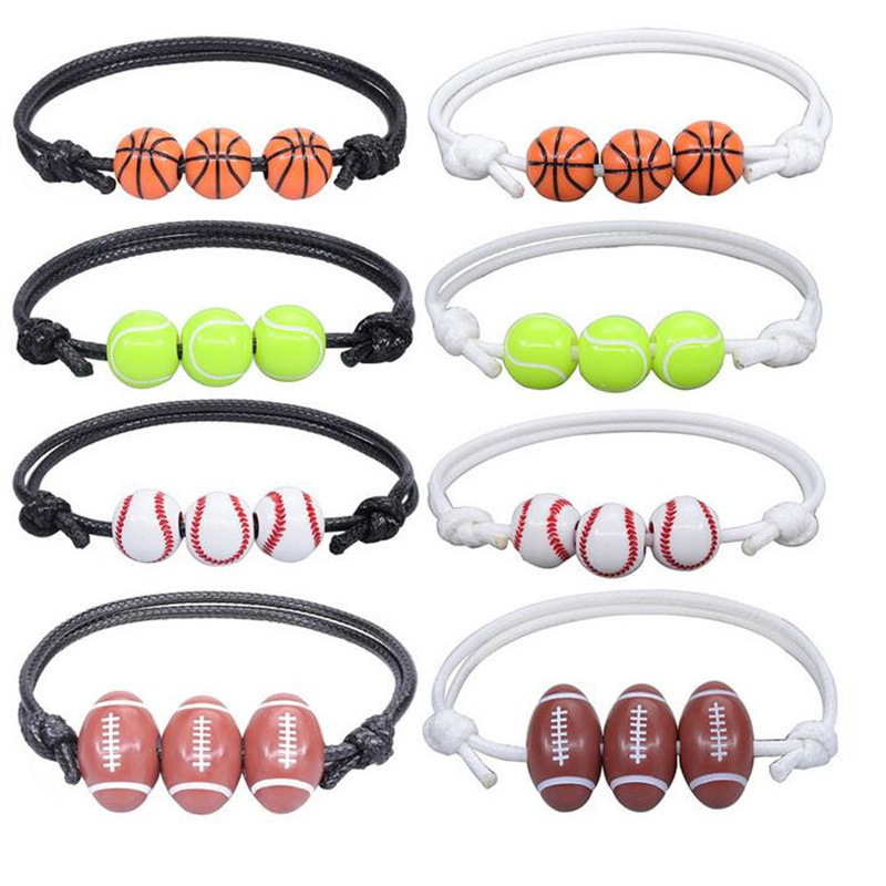 Basketball baseball woven softball bracelet